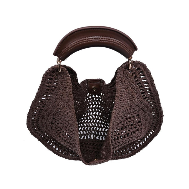 Camden Crochet Straw Hobo Bag - Chocolate-The Shop Laguna Beach