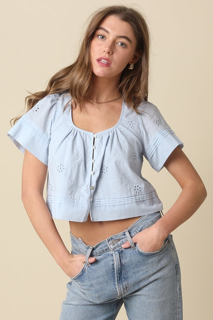 KEEN THE LABEL Serenity Eyelet Top - More Colors Available-The Shop Laguna Beach