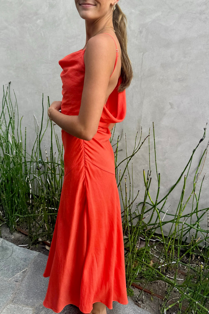 KEEN THE LABEL Regina Silky Cowl Maxi Dress-The Shop Laguna Beach
