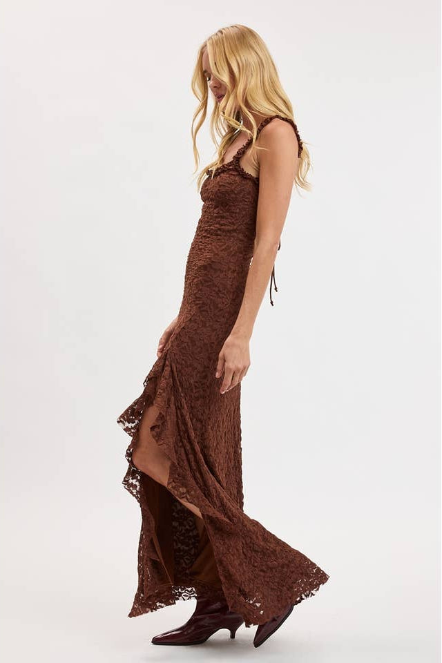 KEEN THE LABEL Marina Lace Slit Maxi Dress