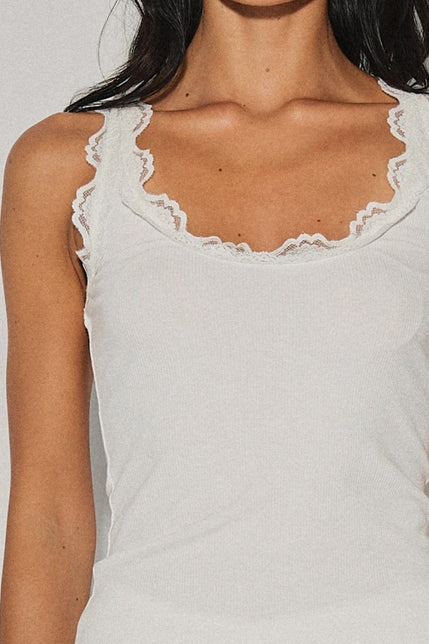 KEEN THE LABEL Tate Lace-Trim Knit Tank - More Colors Available