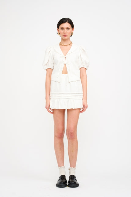 KEEN THE LABEL Lois Linen Tie-Front Top