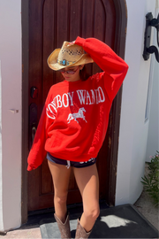 DAYDREAMER Cowboy Wanted BF Crew Sweatshirt