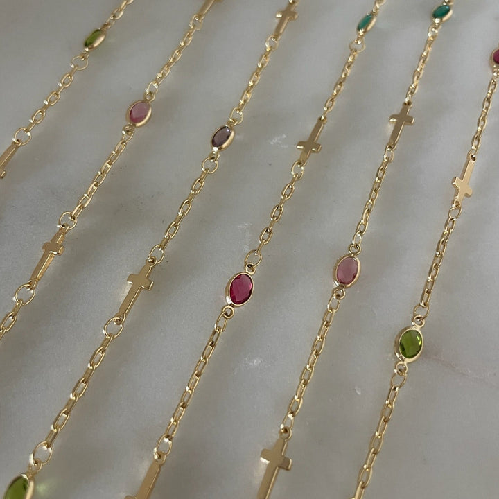 HOUSE OF AU.+ORA Beautiful Day Cross Bracelet - 8"-The Shop Laguna Beach