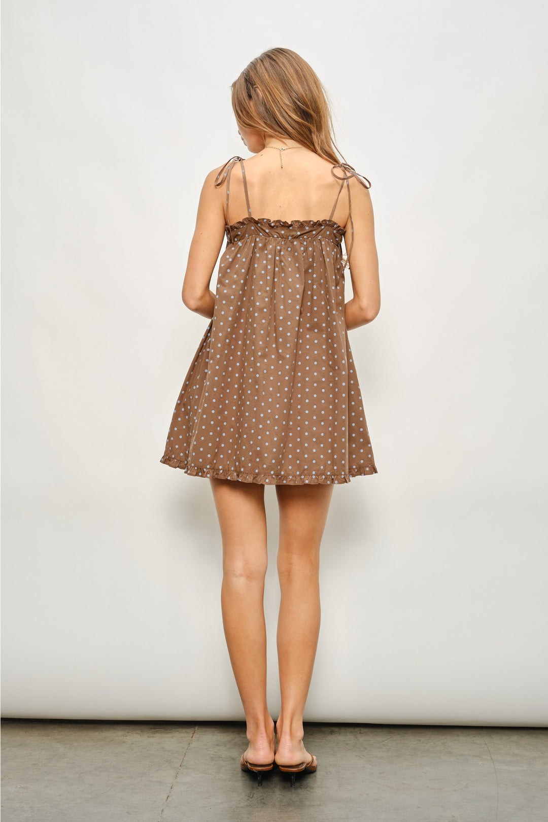 KEEN THE LABEL Mara Polka Dot Babydoll Mini Dress-The Shop Laguna Beach