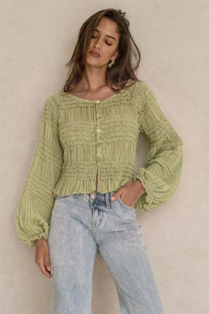 KEEN THE LABEL Amalie Long Sleeve Blouse-The Shop Laguna Beach