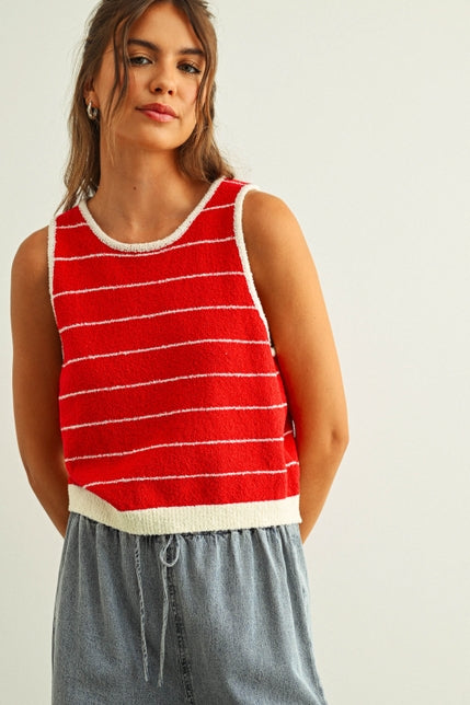 KEEN THE LABEL Ranie Stripe Knit Tank-The Shop Laguna Beach