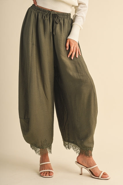 KEEN THE LABEL Darci Lace Trim Barrel Pant-The Shop Laguna Beach