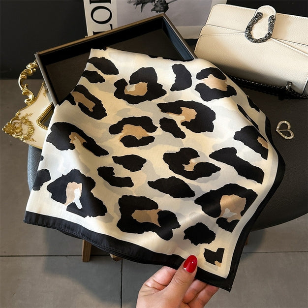 ACCITY Leopard Print Satin Scarf-The Shop Laguna Beach