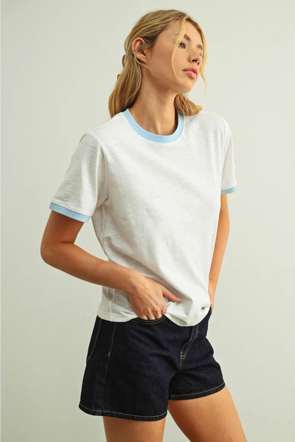 KEEN THE LABEL Bea Ringer Slub Tee-The Shop Laguna Beach