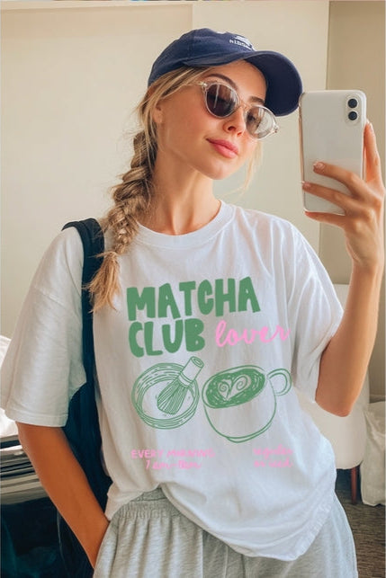 ILLUSTRATED SOCIETY Matcha Club Vintage Oversized Tee-The Shop Laguna Beach