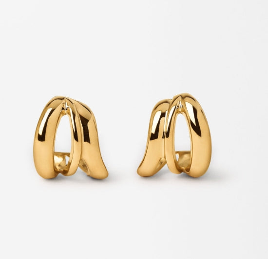 HOOP LA Ophelia Double Hoop Earrings - Gold-The Shop Laguna Beach
