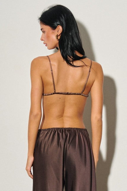 KEEN THE LABEL Maria Lace-Trim Satin Bralette - More Colors Available-The Shop Laguna Beach