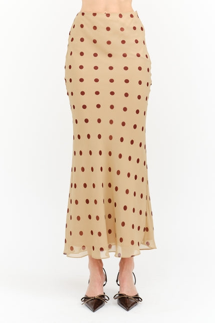KEEN THE LABEL Misty Polka Dot Midi Skirt-The Shop Laguna Beach