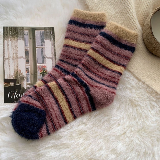 ACCITY Striped Plush Winter Socks - More Colors Available-The Shop Laguna Beach