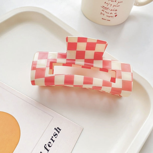 ACCITY Checkered Hair Claw Clip - More Colors Available-The Shop Laguna Beach