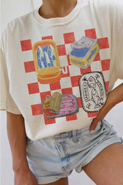 GOOD DAY STREET Checkered Sardines Oversized Tee
