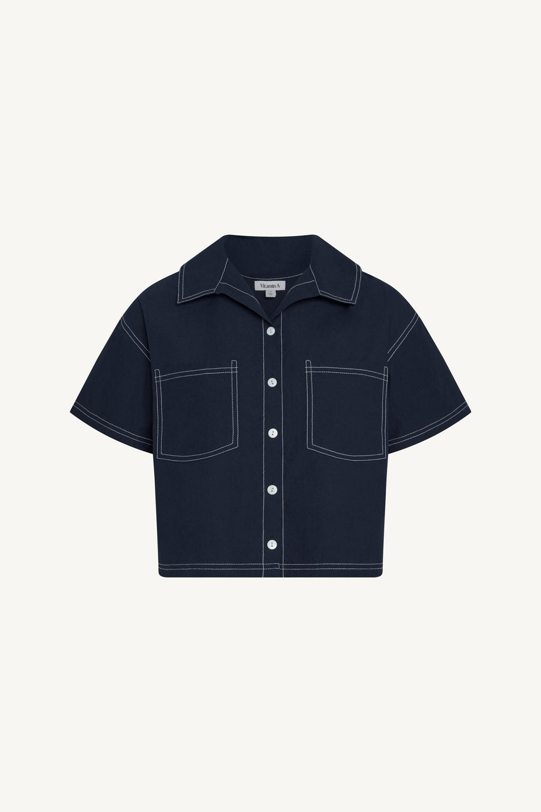 VITAMIN A Ashley Poplin Cropped Shirt-The Shop Laguna Beach