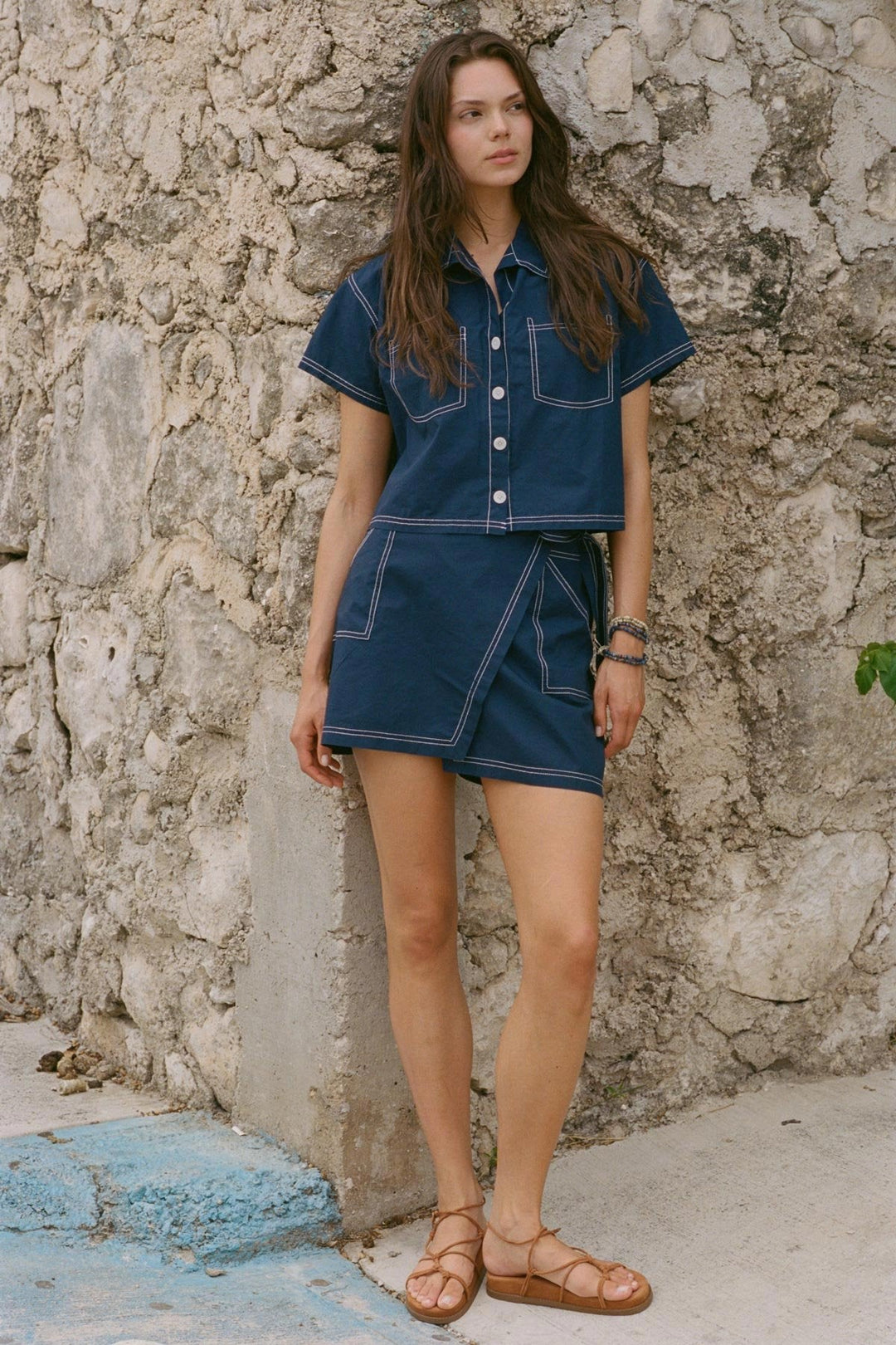 VITAMIN A Ashley Poplin Cropped Shirt-The Shop Laguna Beach