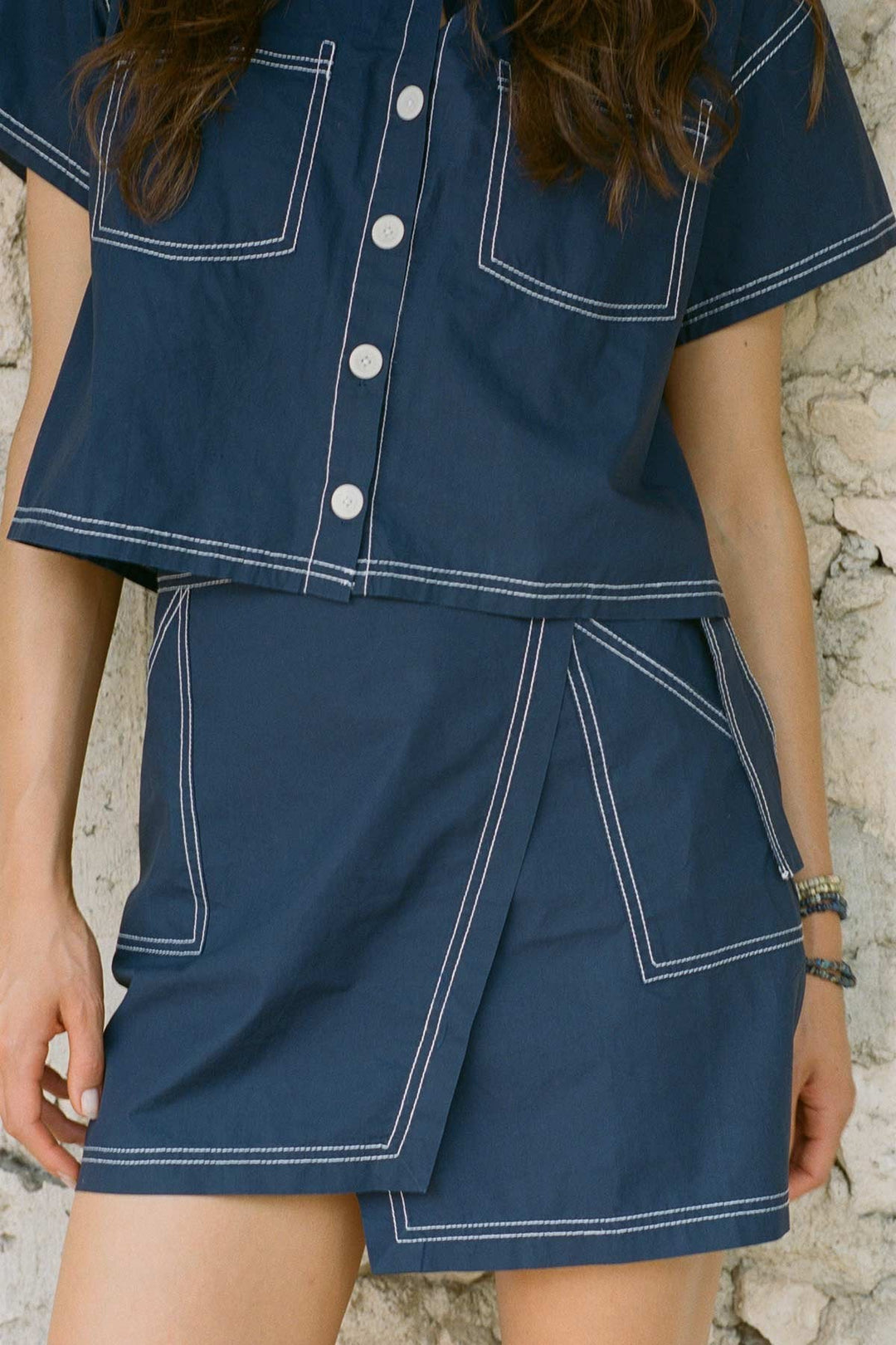 VITAMIN A Ashley Poplin Cropped Shirt-The Shop Laguna Beach