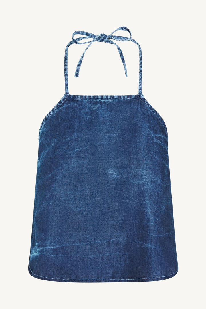 VITAMIN A Hana Linen Denim Halter Top-The Shop Laguna Beach