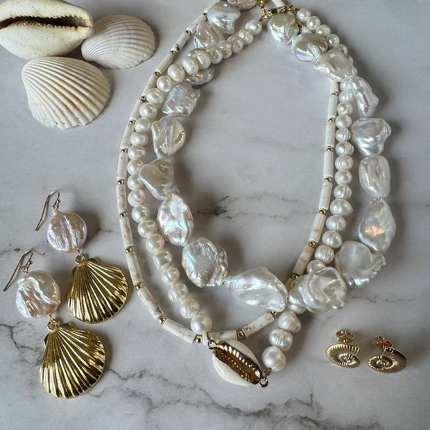 JESSICA MATRASKO Gabriela White Turquoise Necklace-The Shop Laguna Beach