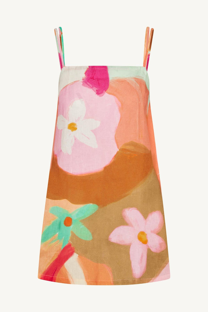 VITAMIN A Delia Linen Mini Dress-The Shop Laguna Beach