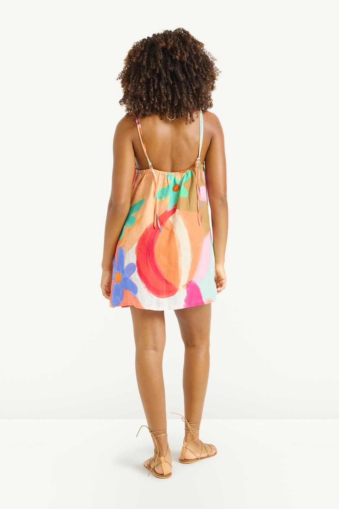 VITAMIN A Delia Linen Mini Dress-The Shop Laguna Beach