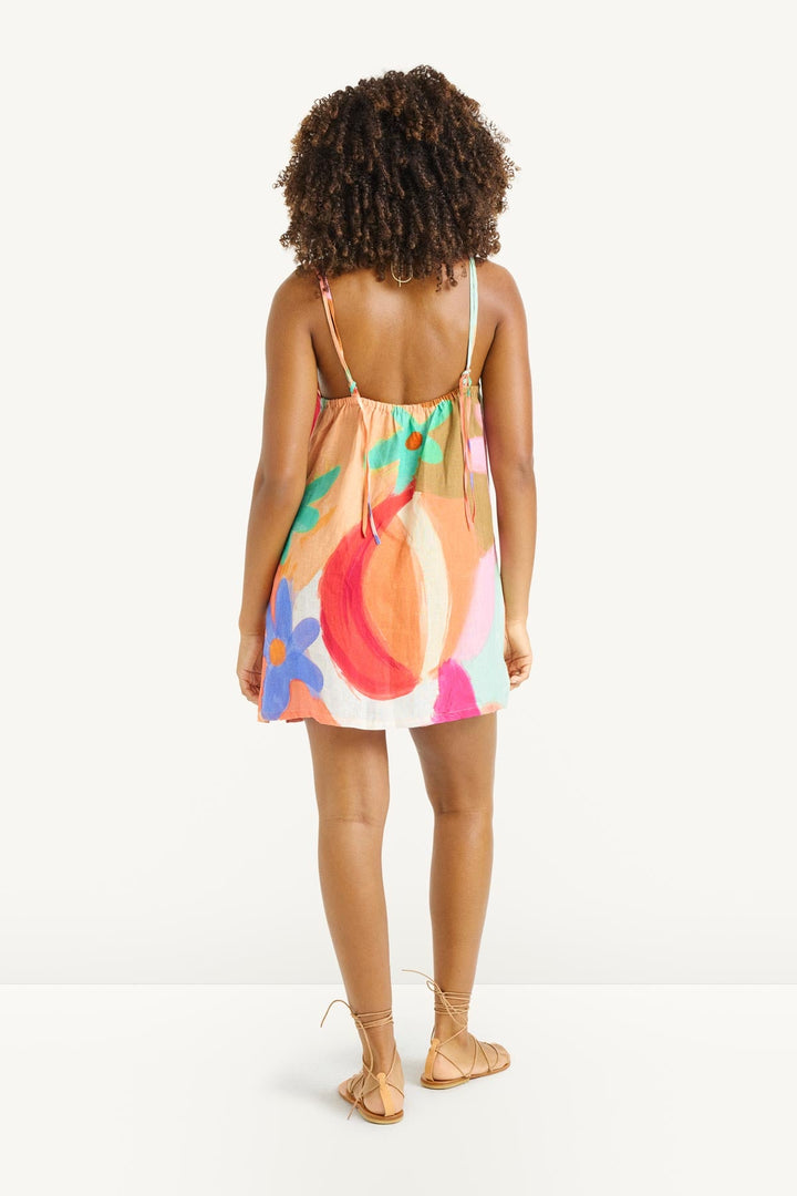 VITAMIN A Delia Linen Mini Dress-The Shop Laguna Beach