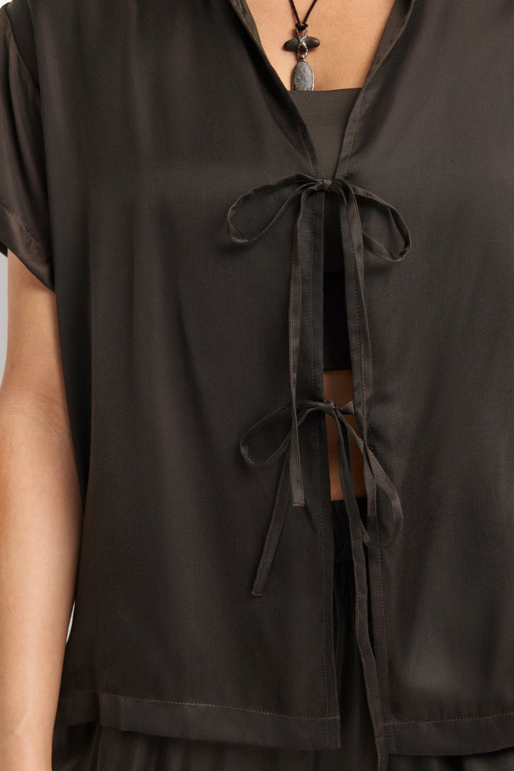 VITAMIN A Kami Tie-Front Shirt-The Shop Laguna Beach