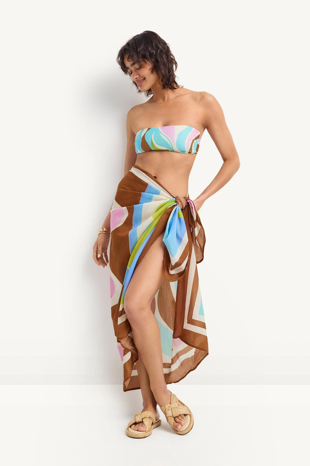 VITAMIN A Samara Printed Cotton Sarong-The Shop Laguna Beach