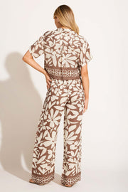 VITAMIN A Hana Printed Cropped Shirt-The Shop Laguna Beach