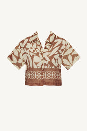 VITAMIN A Hana Printed Cropped Shirt-The Shop Laguna Beach