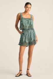 VITAMIN A Flora Broderie Crop Tank-The Shop Laguna Beach