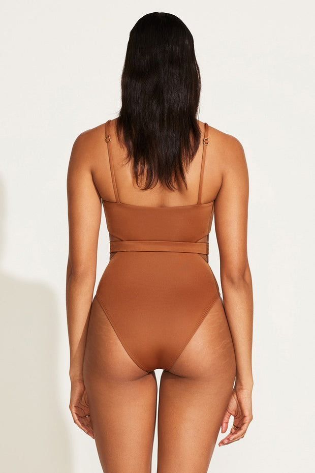 VITAMIN A Luxe Link Belted One Piece-The Shop Laguna Beach