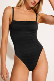 VITAMIN A Jenna Textured One Piece-The Shop Laguna Beach