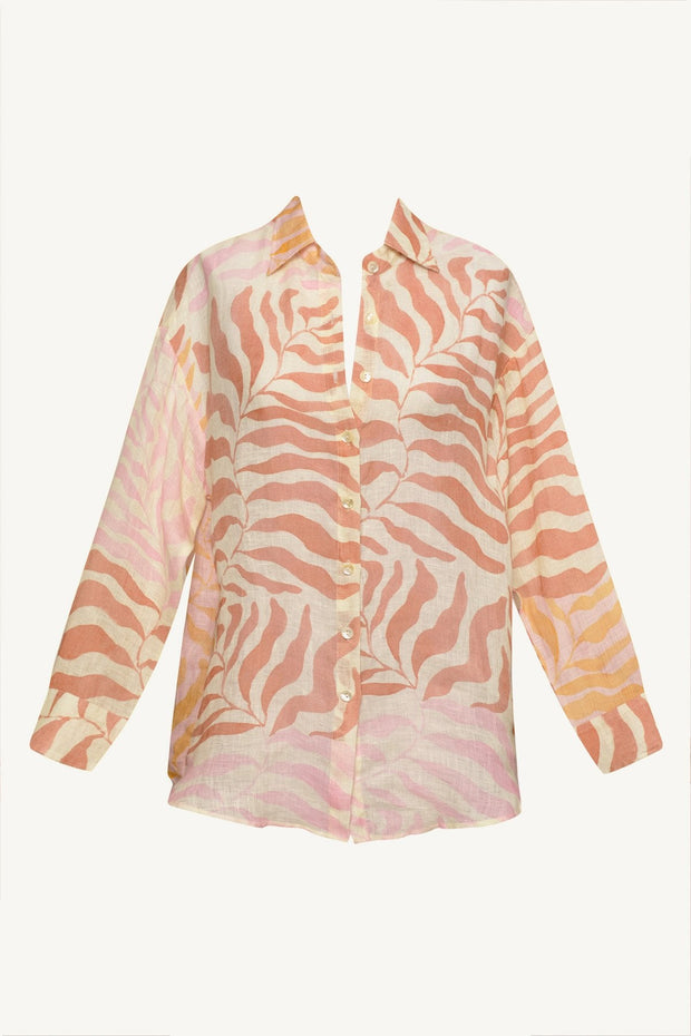 VITAMIN A Playa Printed Linen Shirt-The Shop Laguna Beach