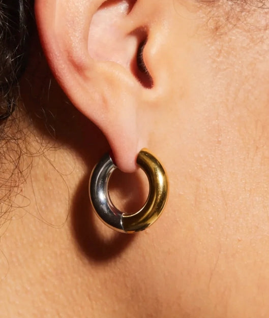 HOOP LA Undecided Two-Tone Earrings-The Shop Laguna Beach