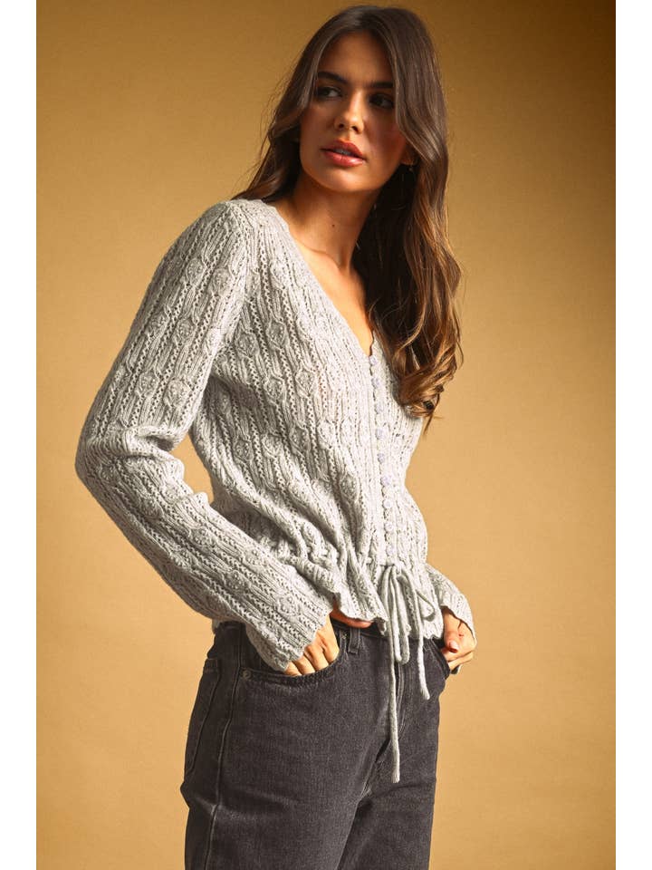 KEEN THE LABEL Latisha Lace Knit Cardigan Sweater