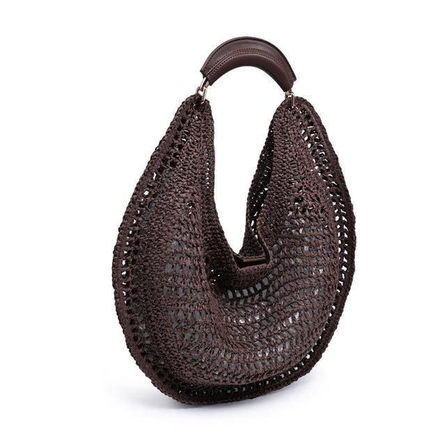 Camden Crochet Straw Hobo Bag - Chocolate-The Shop Laguna Beach
