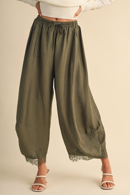 KEEN THE LABEL Darci Lace Trim Barrel Pant-The Shop Laguna Beach