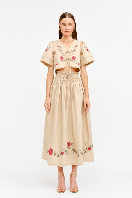 KEEN THE LABEL Katarina Cropped Floral Blouse