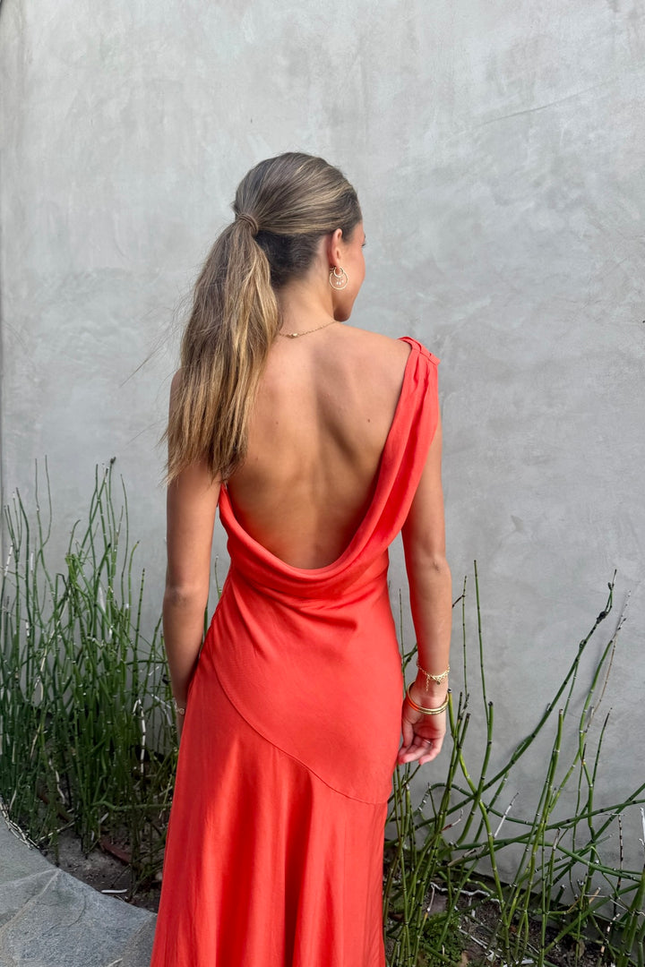 KEEN THE LABEL Regina Silky Cowl Maxi Dress-The Shop Laguna Beach