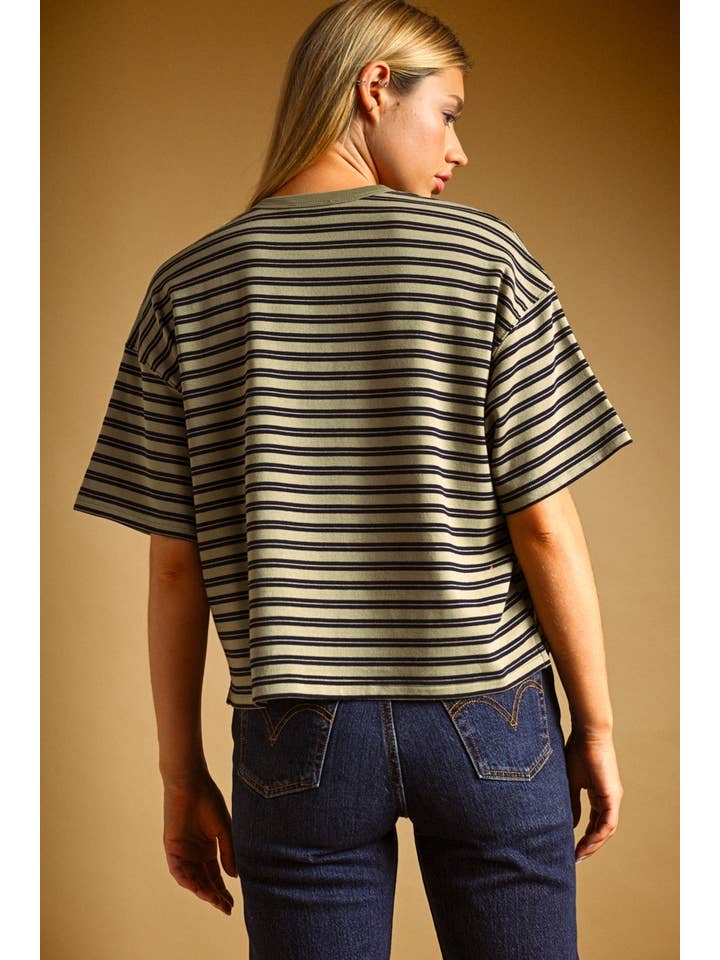 KEEN THE LABEL Christine Double-Striped Tee
