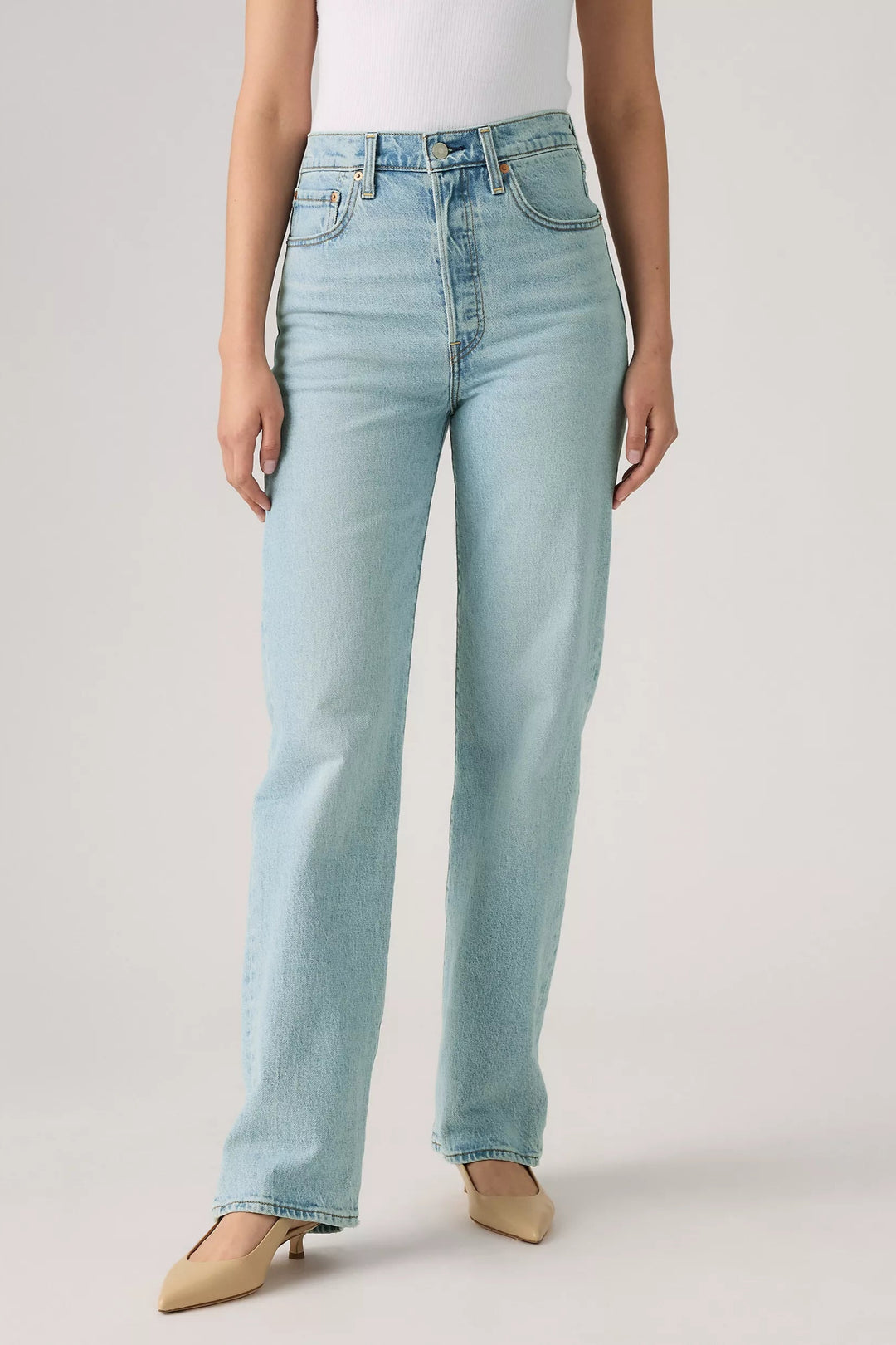 LEVI'S Ribcage Full Length Wide-Leg Jean - Blasted Stone Clean-The Shop Laguna Beach