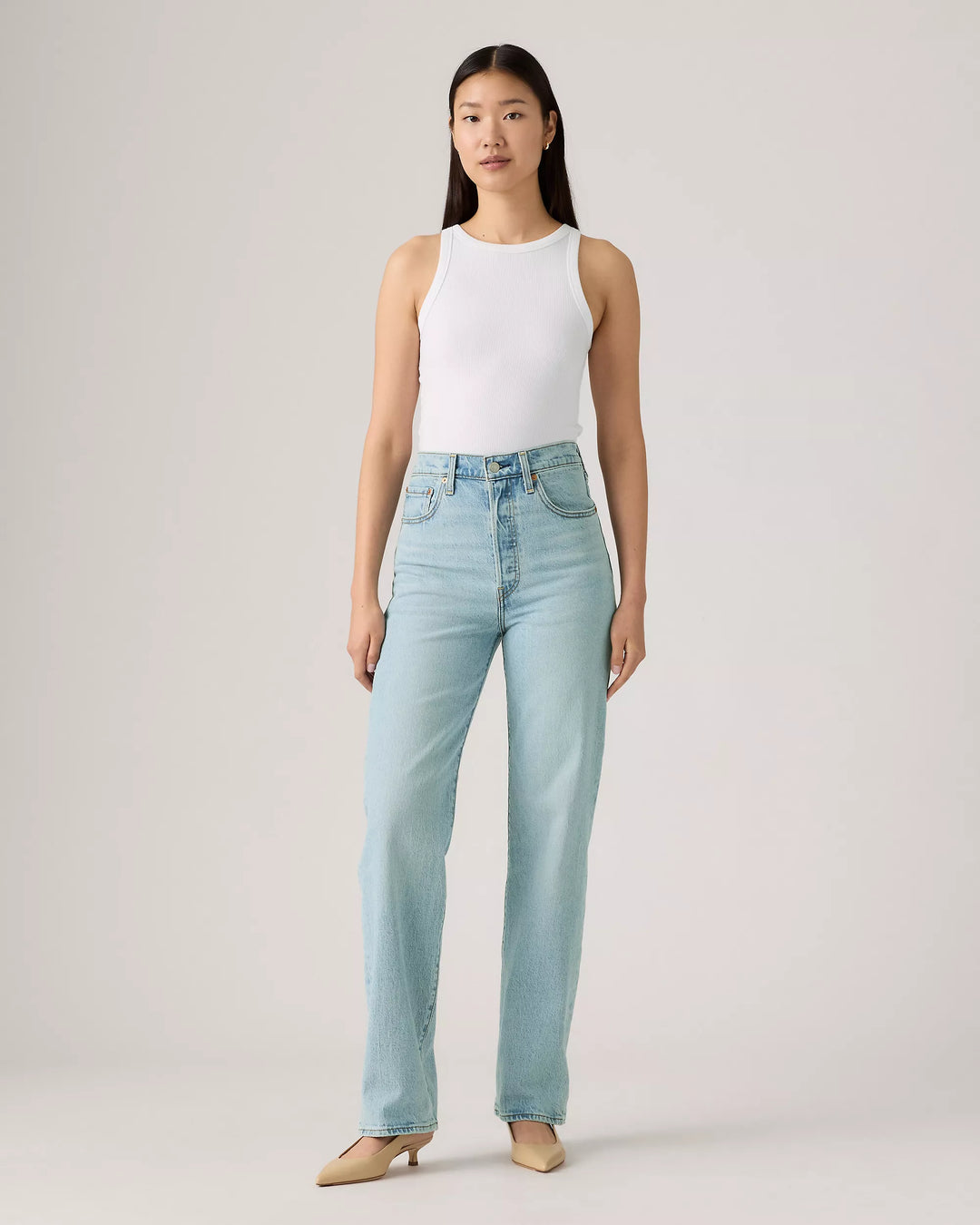 LEVI'S Ribcage Full Length Wide-Leg Jean - Blasted Stone Clean-The Shop Laguna Beach