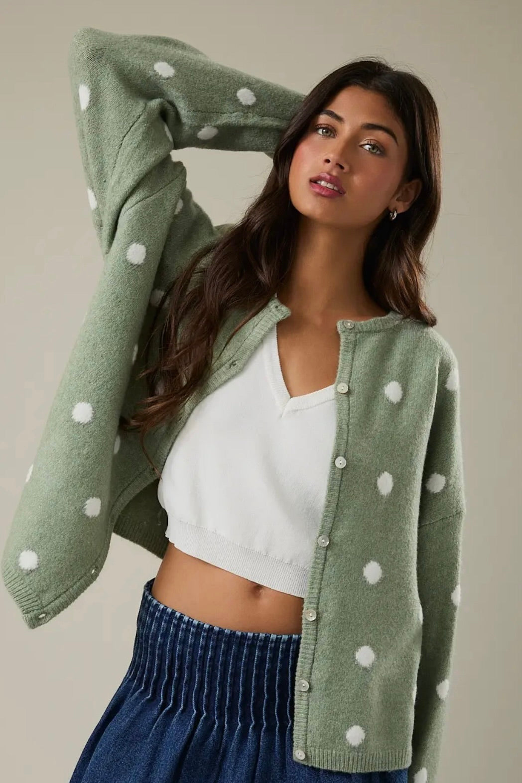KEEN THE LABEL Acacia Polka Dot Cardigan-The Shop Laguna Beach