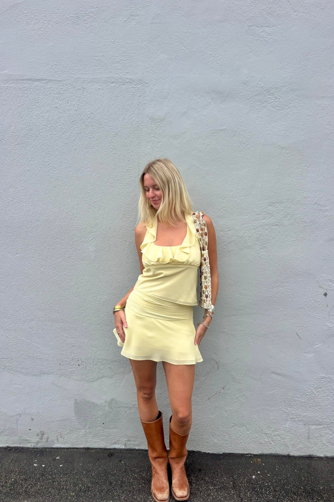 KEEN THE LABEL Salley Ruffle Halter Tank Top-The Shop Laguna Beach