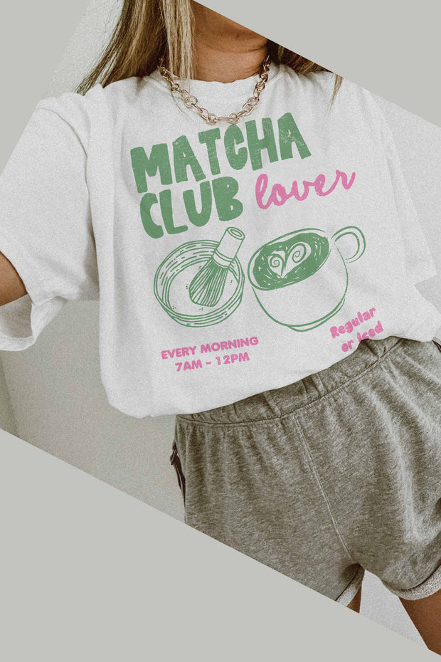 ILLUSTRATED SOCIETY Matcha Club Vintage Oversized Tee-The Shop Laguna Beach