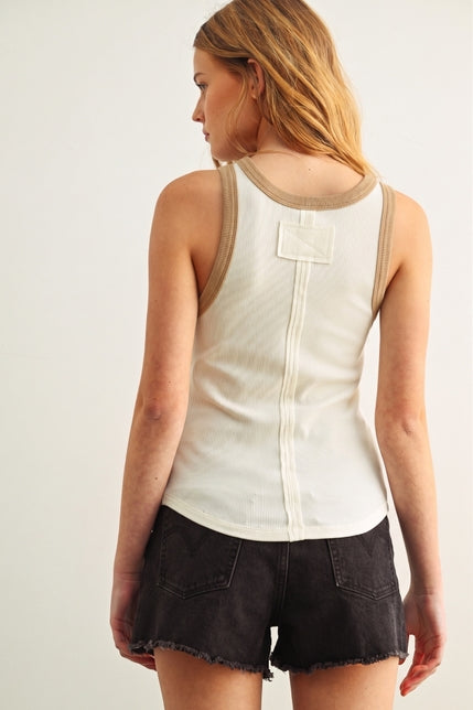 KEEN THE LABEL Claudine Contrast Ringer Tank